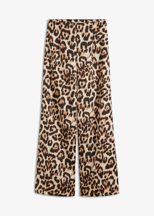 Pantaloni marlene din satin lucios