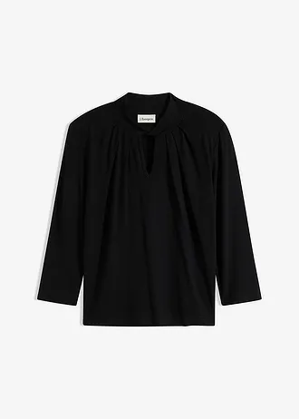 Shirt met 3/4 mouwen en twist • zwart • bonprix online shop