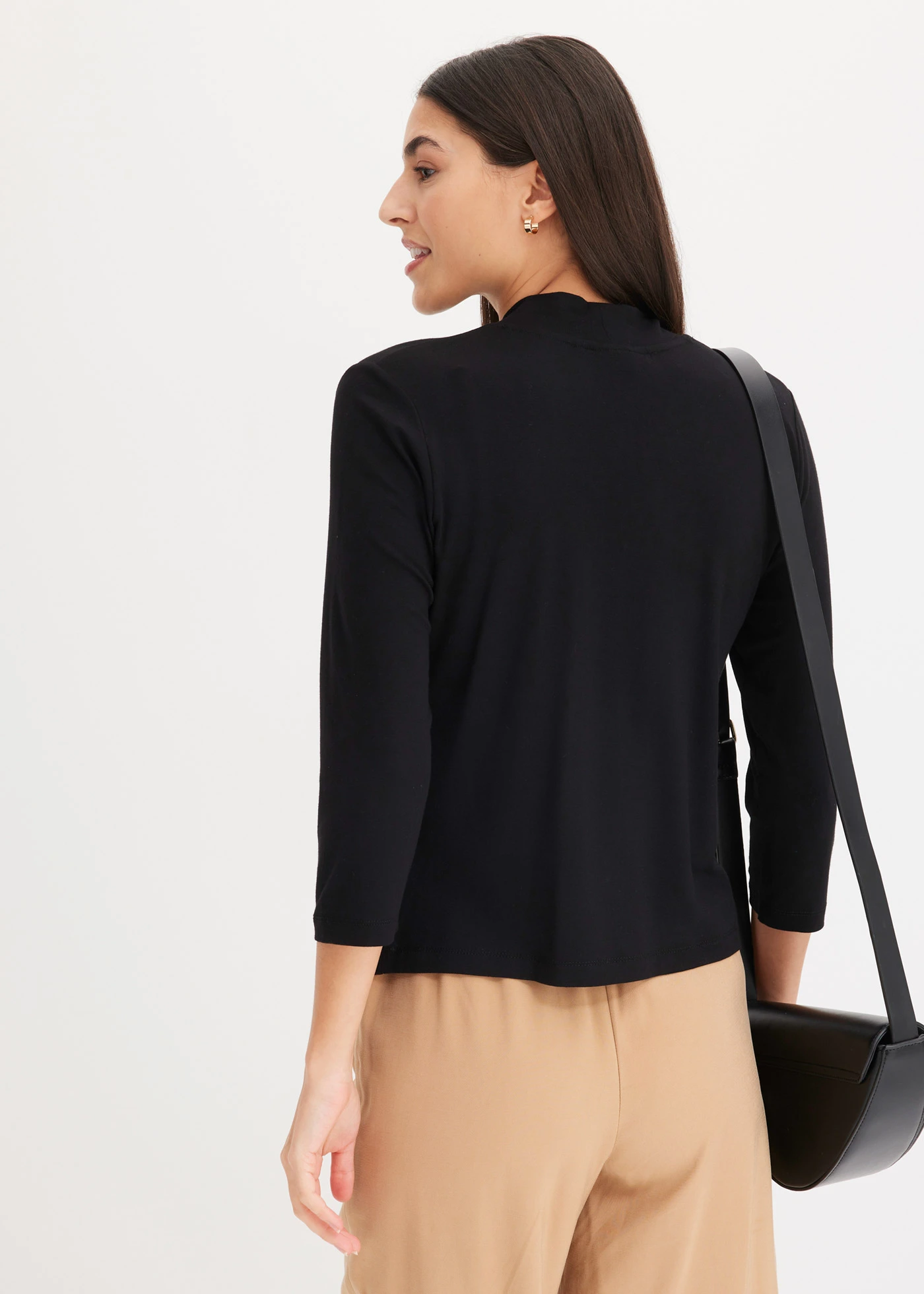 Shirt met 3/4 mouwen en twist • zwart • bonprix online shop