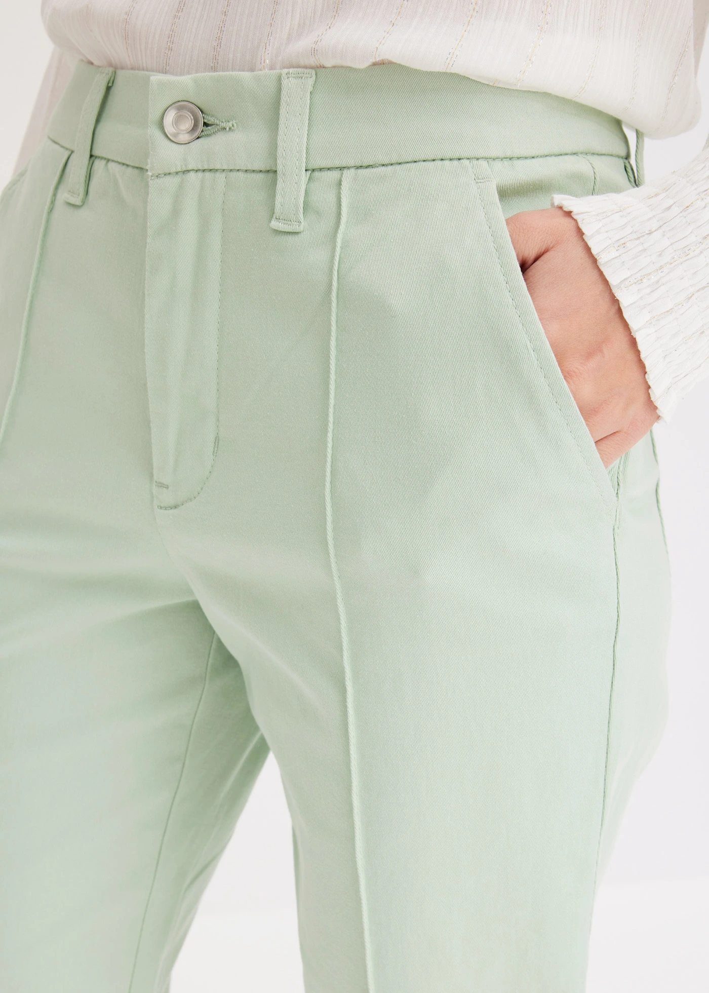 Stretch broek • lichtrietgroen used • bonprix online shop