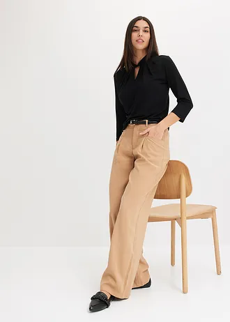 Shirt met 3/4 mouwen en twist • zwart • bonprix online shop