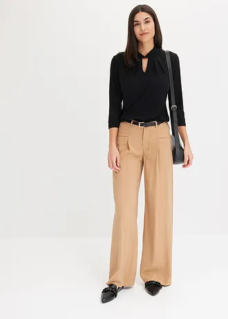 Shirt met 3/4 mouwen en twist • zwart • bonprix online shop