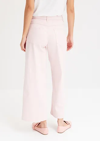 Stretch twill broek met riem • lichtroze used • bonprix online shop