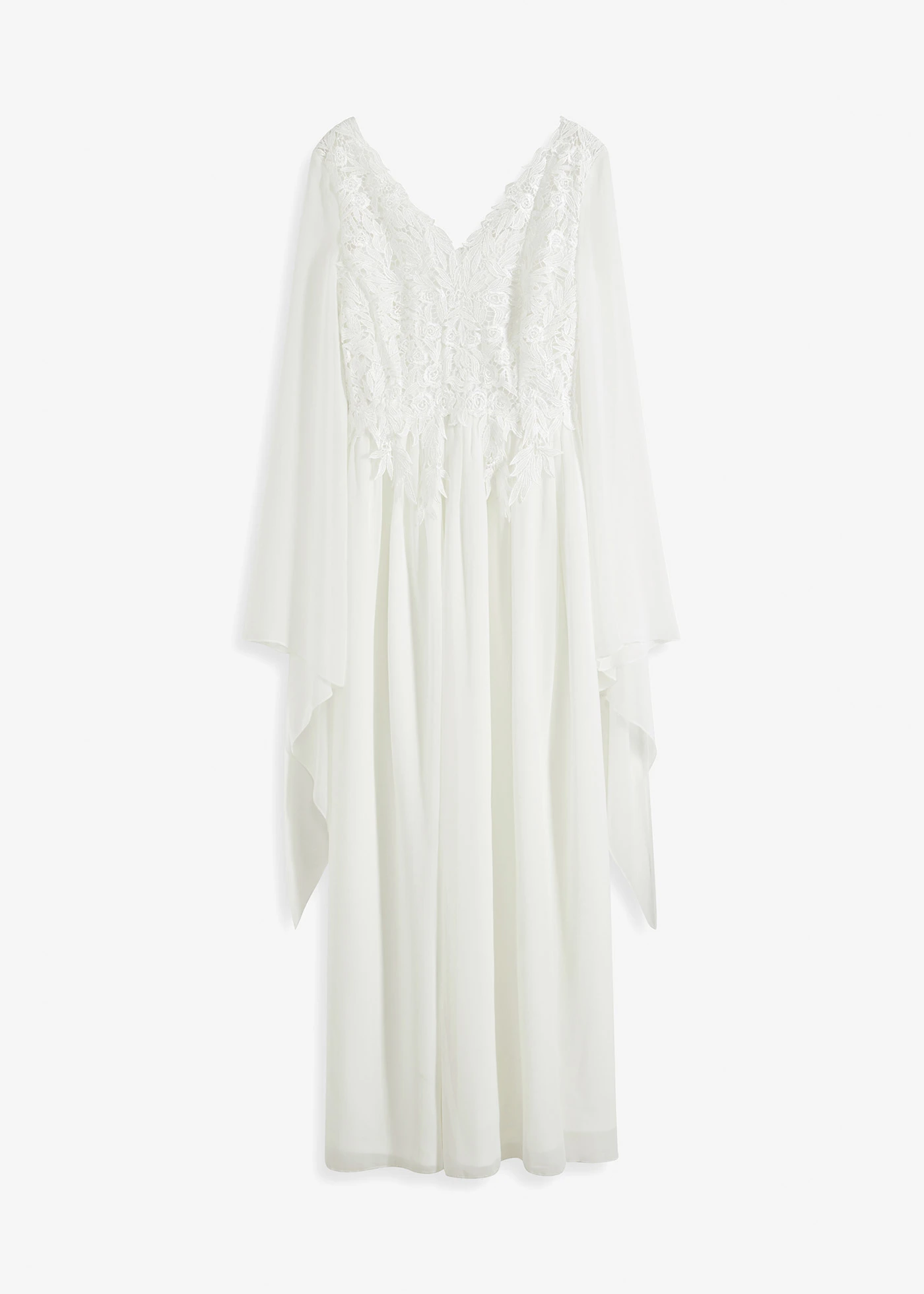 Trouwjurk van chiffon met kant • wolwit • bonprix online shop