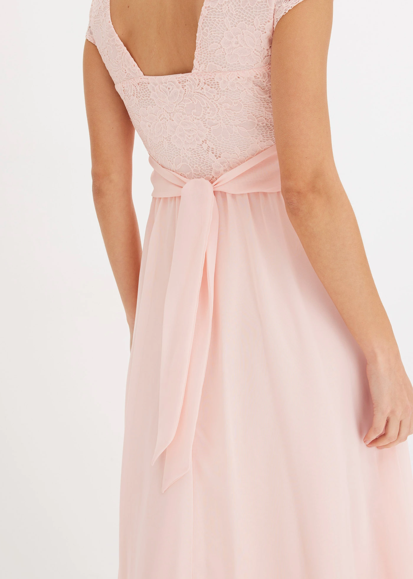 Chiffon jurk met kant • parelroze • bonprix online shop