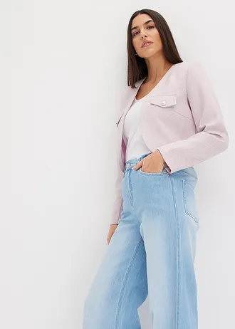 Korte blazer van bouclé • lila gemêleerd • bonprix online shop