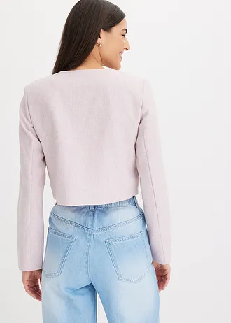 Korte blazer van bouclé • lila gemêleerd • bonprix online shop