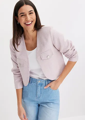 Korte blazer van bouclé • lila gemêleerd • bonprix online shop