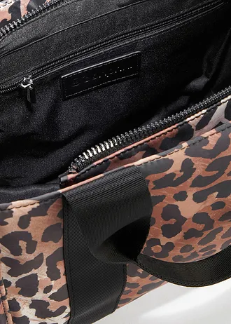 Poșetă cu imprimeu leo • negru-bej imprimeu leo • magazin bonprix