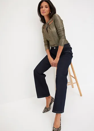 Longsleeve met cut-outs • goudkleur-zwart • bonprix online shop