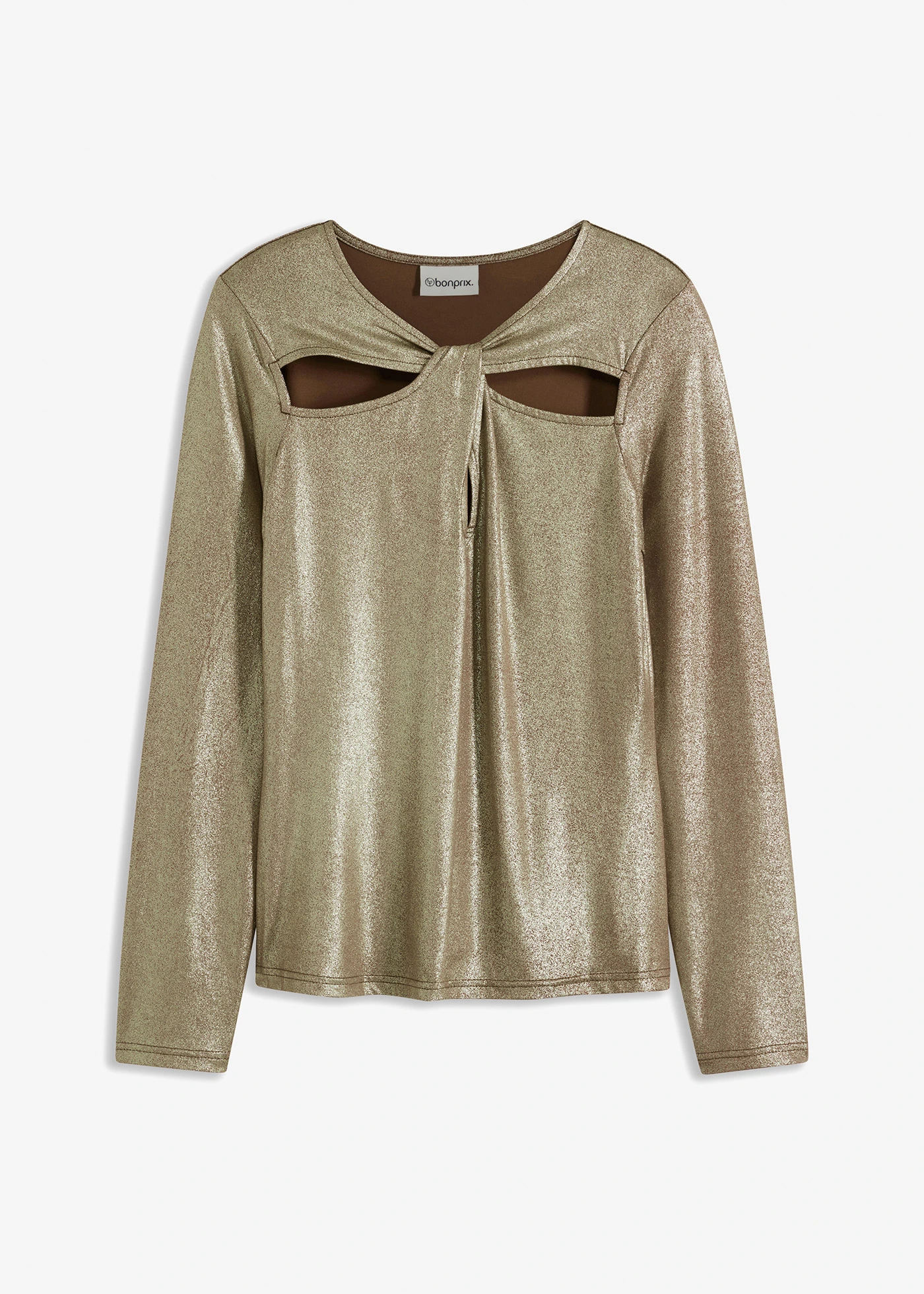 Longsleeve met cut-outs • goudkleur-zwart • bonprix online shop
