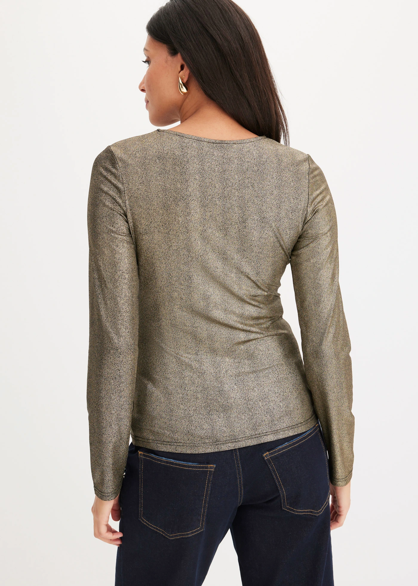 Longsleeve met cut-outs • goudkleur-zwart • bonprix online shop