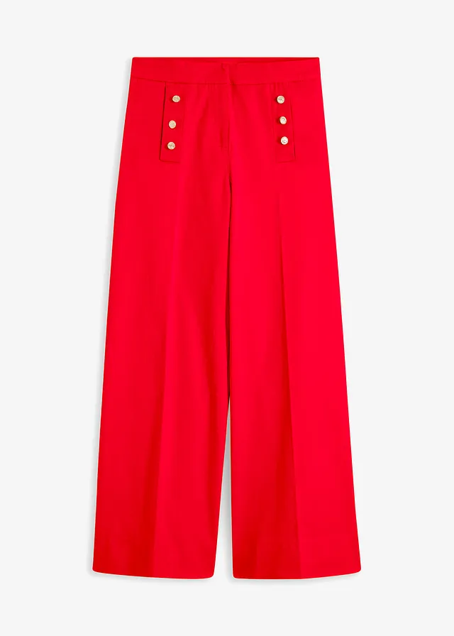 Pantaloni din twill cu nasturi decorativi