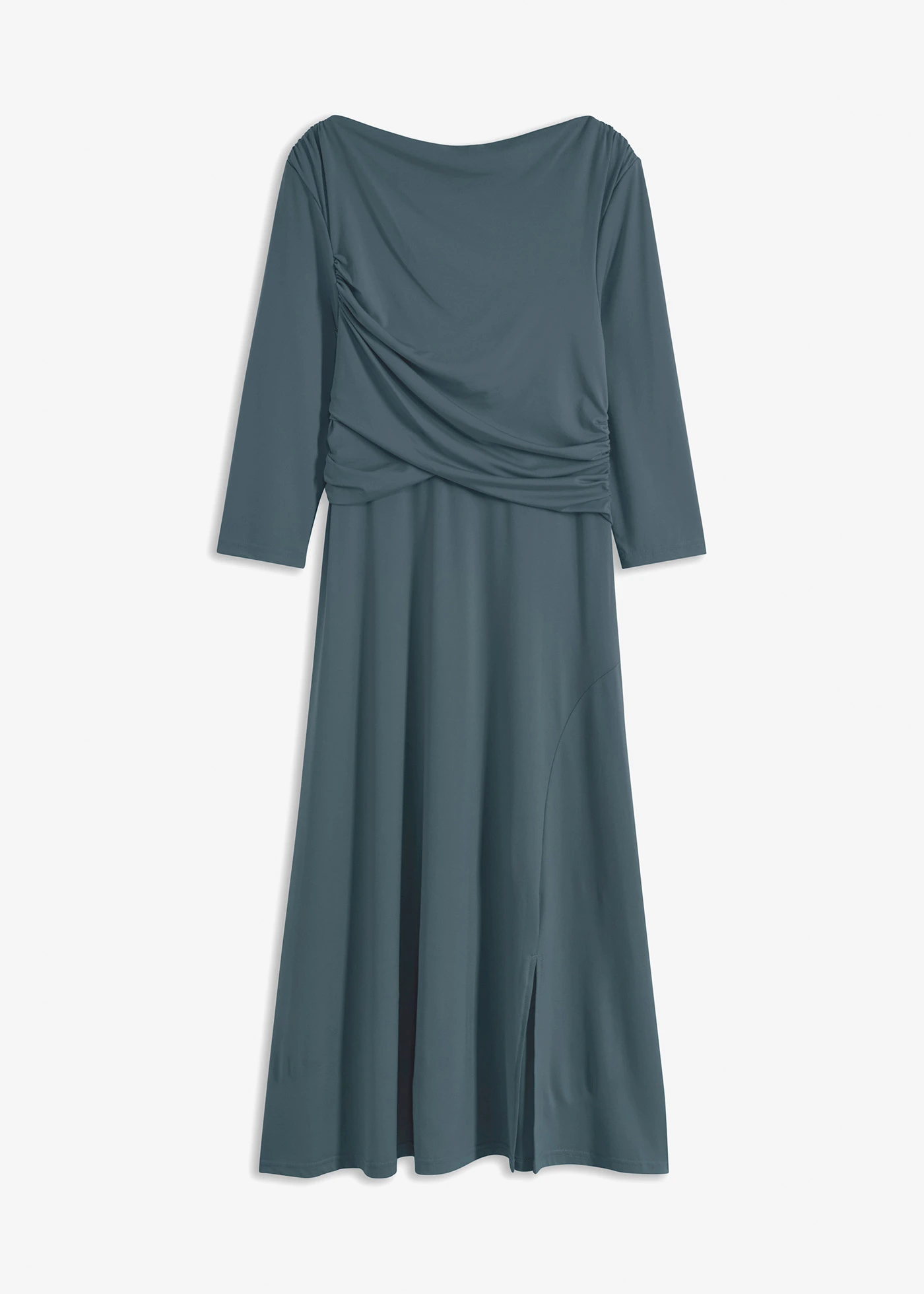 Midi jurk in wikkel-look met 3/4 mouwen • schaduwgroen • bonprix online shop
