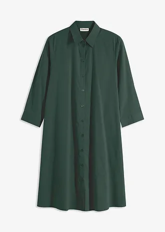 Robe-chemise en popeline solide