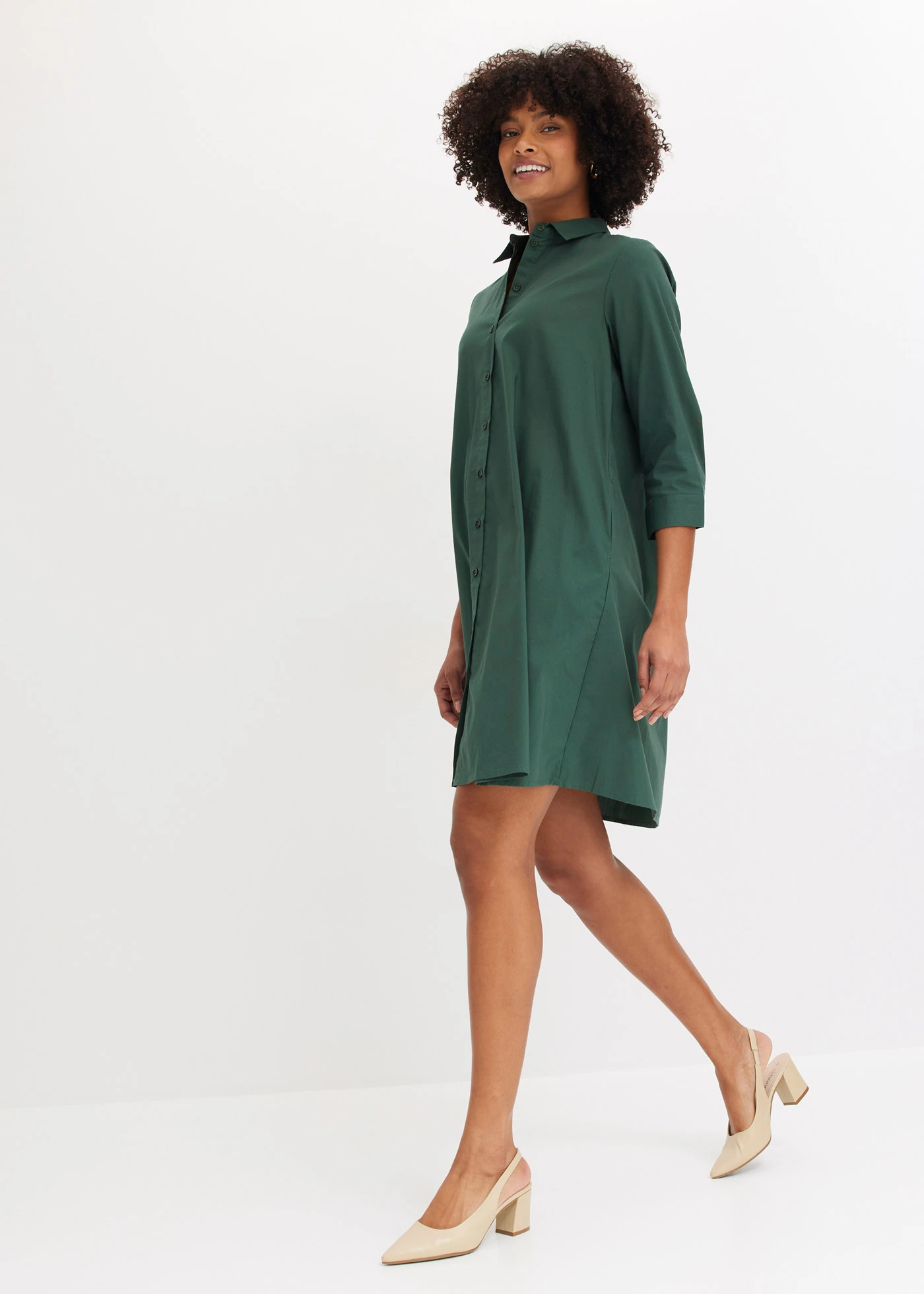 Overhemdjurk van stevig popeline • schaduwgroen • bonprix online shop