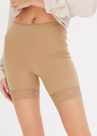 Biker short tegen schurende dijen van verkoelend polyamide • donkerbeige • bonprix online shop