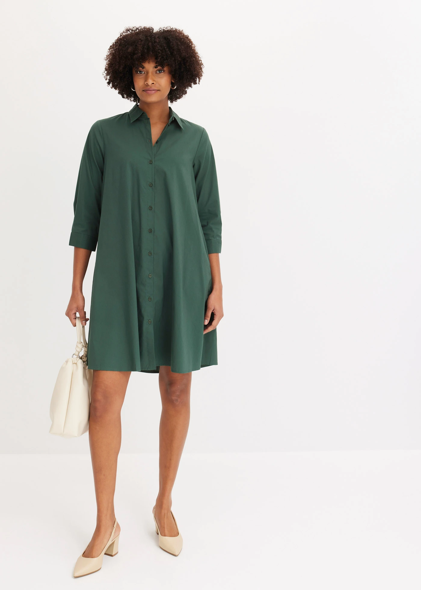 Overhemdjurk van stevig popeline • schaduwgroen • bonprix online shop