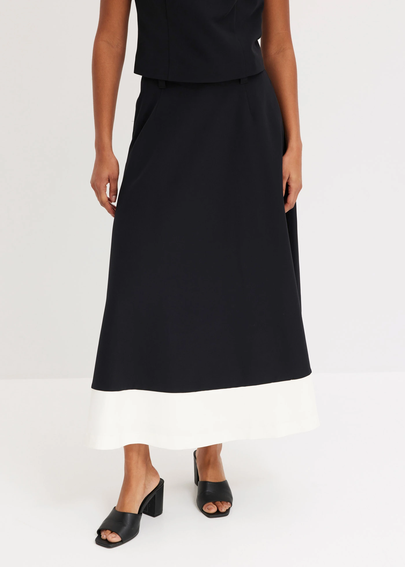 Maxi rok • zwart/wolwit • bonprix online shop