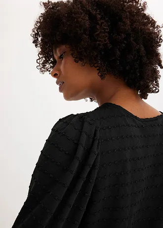 Shirt tuniek met structuur • zwart • bonprix online shop