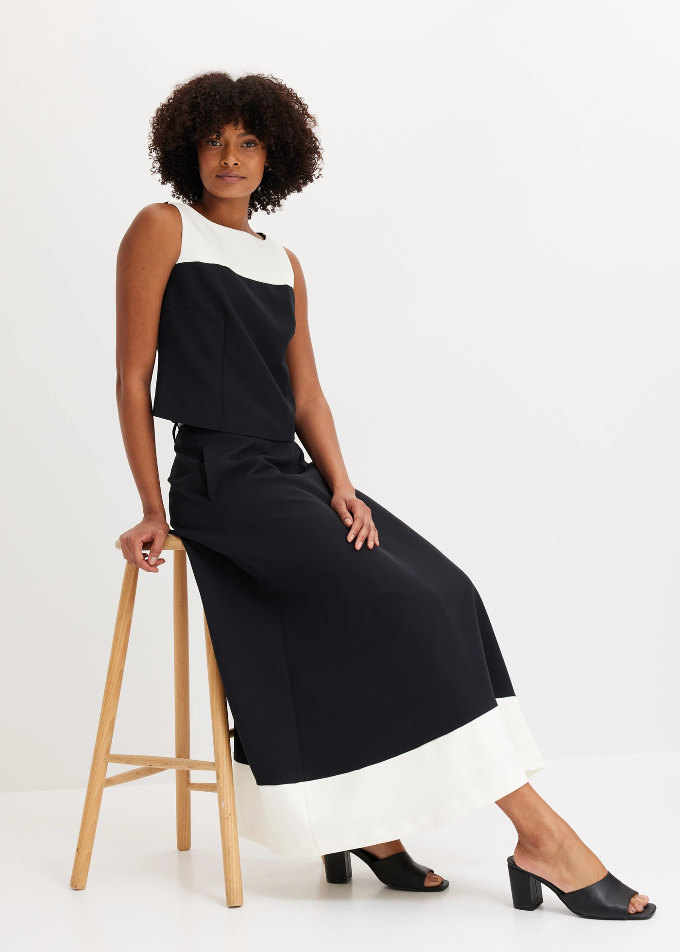 Maxi rok • zwart/wolwit • bonprix online shop