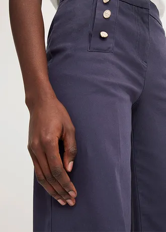 Keprové kalhoty s ozdobnými knoflíky • noční modrá • bonprix obchod