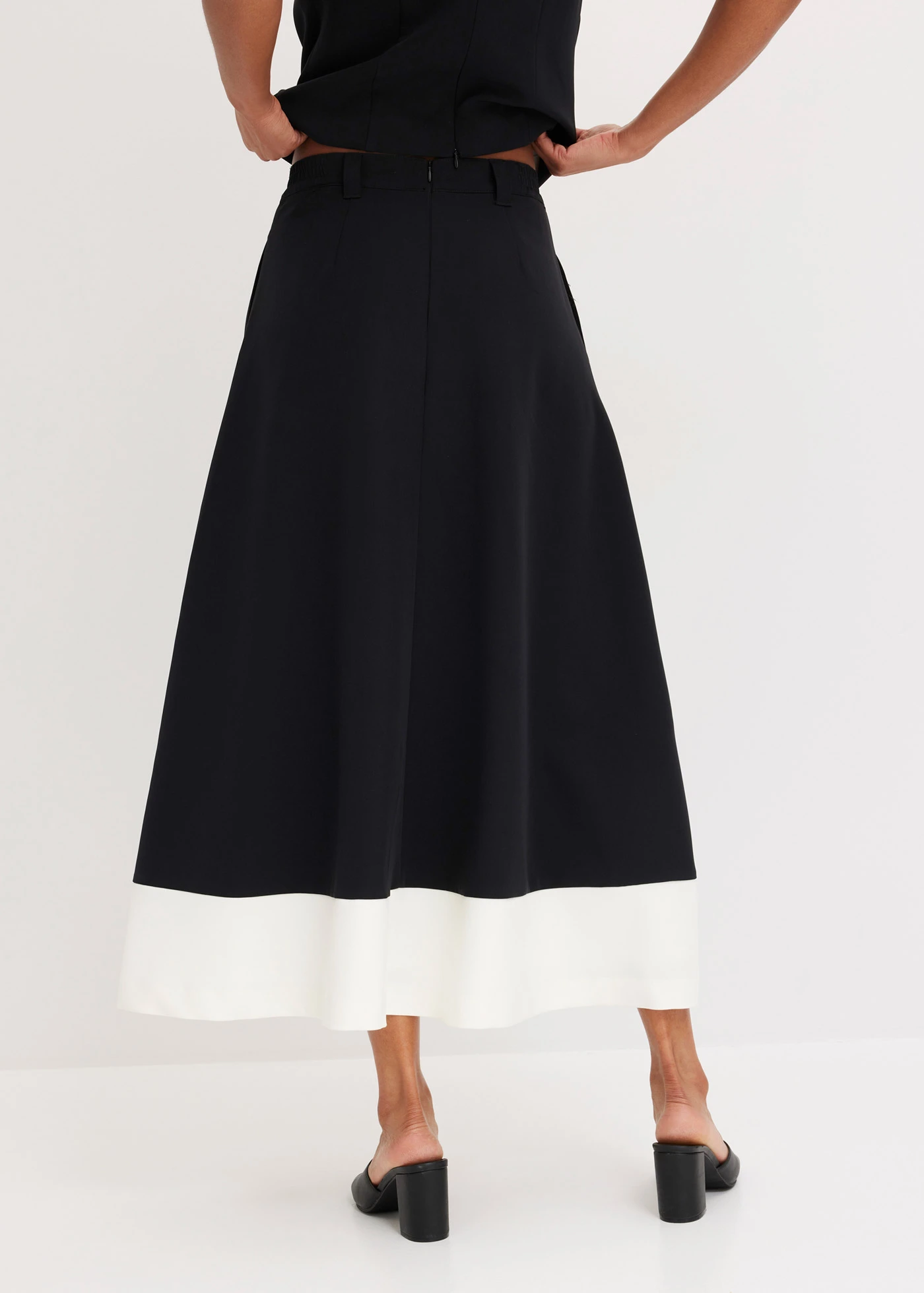 Maxi rok • zwart/wolwit • bonprix online shop