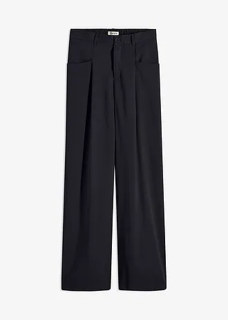 Palazzo broek met comfortabel tailleband • zwart washed • bonprix online shop