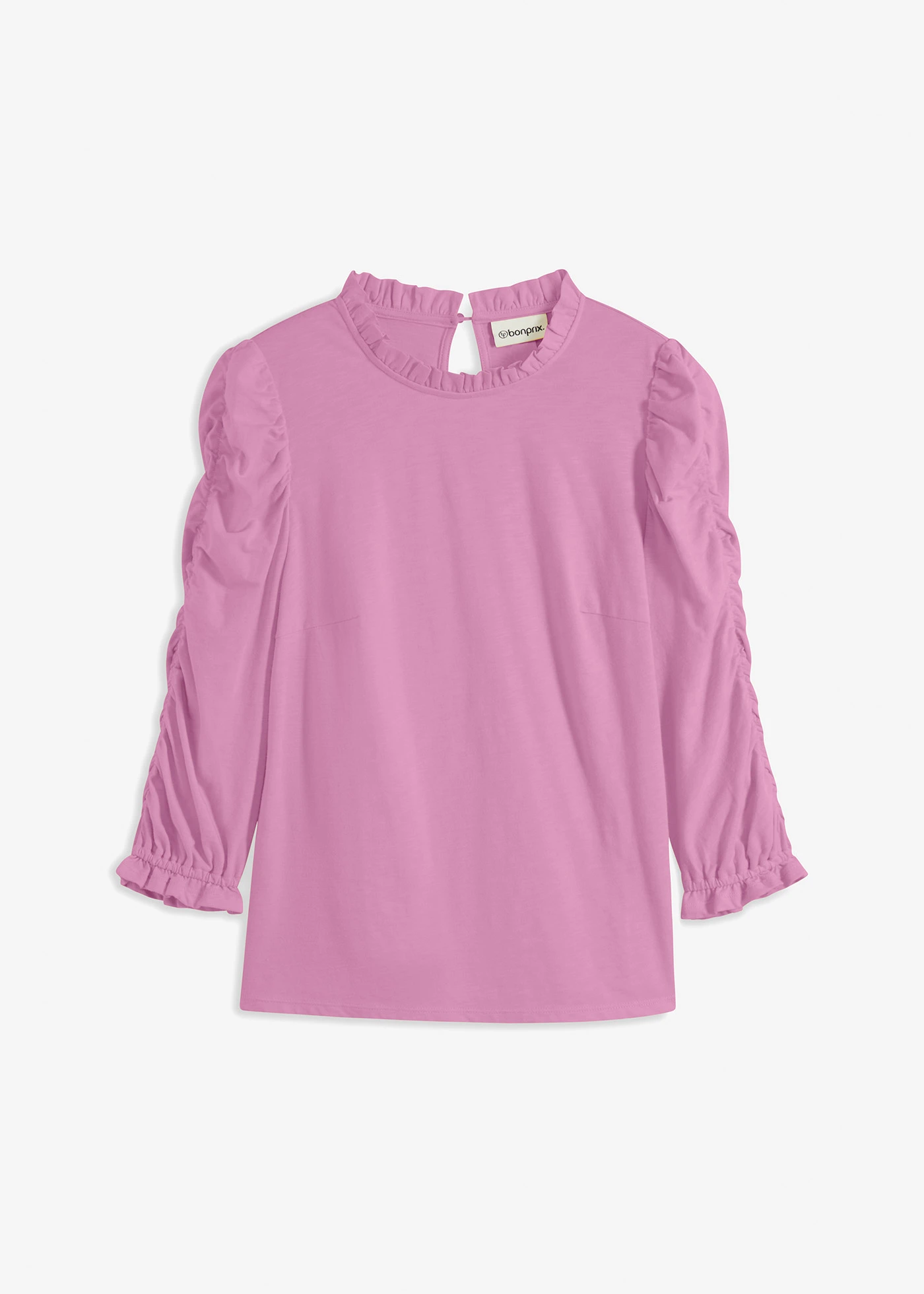 Triko s 3/4 rukávem a nařasením • jemně pink • bonprix obchod