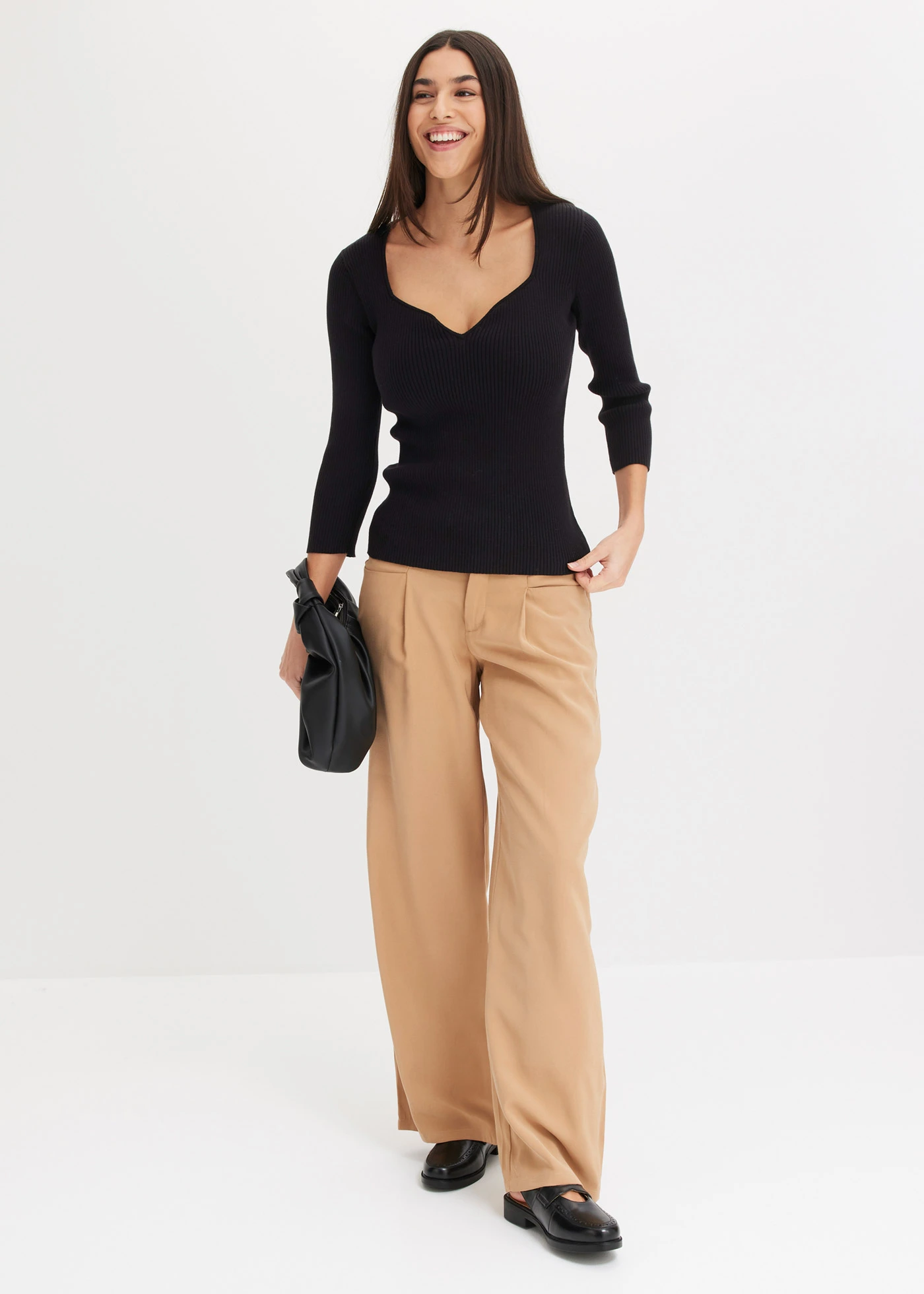 Fijn gebreide trui • zwart • bonprix online shop