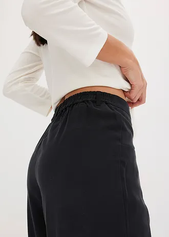 Palazzo broek met comfortabel tailleband • zwart washed • bonprix online shop