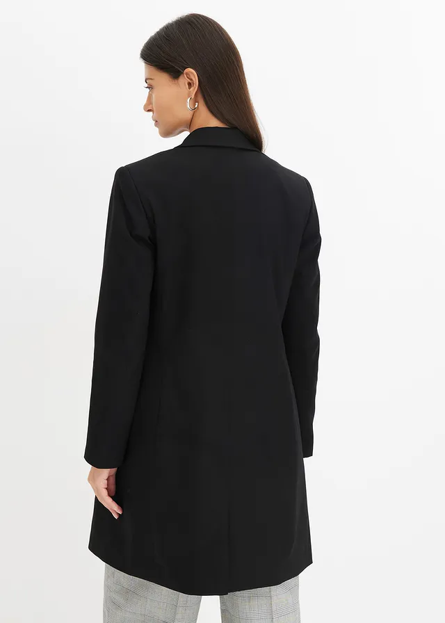 Lange blazer, Kleur: zwart