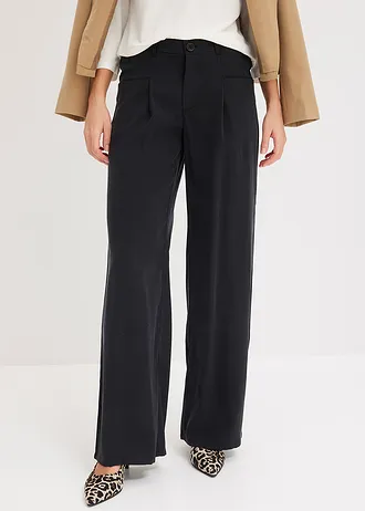 Palazzo broek met comfortabel tailleband • zwart washed • bonprix online shop