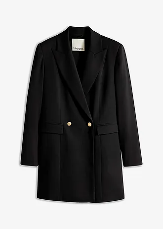 Long blazer à boutons décoratifs • noir • Boutique bonprix