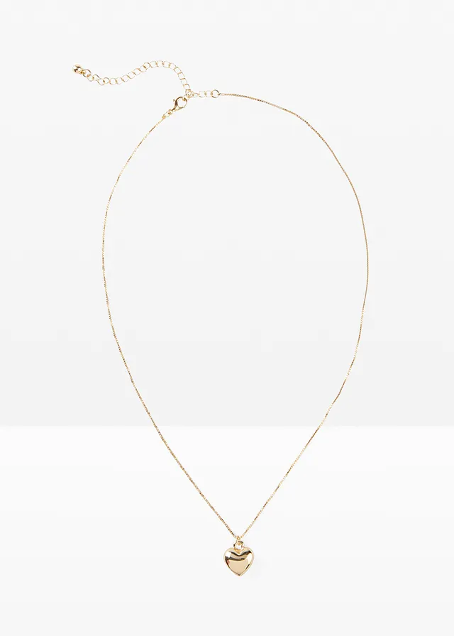 Collier avec pendentif cœur, Couleur: couleur dorée