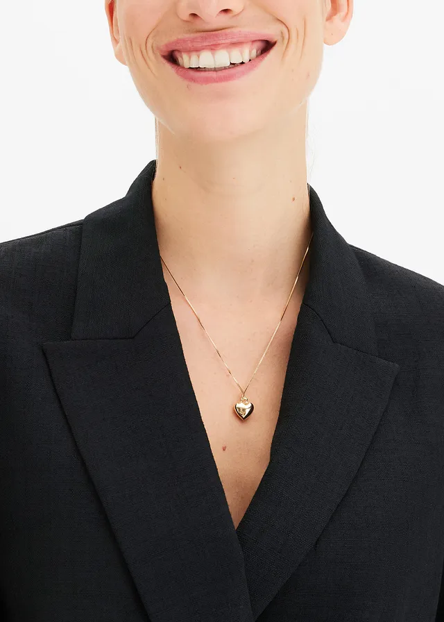 Collier avec pendentif cœur, Couleur: couleur dorée