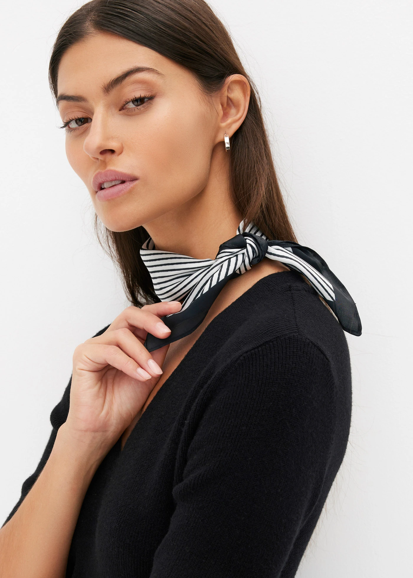 Foulard rayé • crème + noir • Boutique bonprix