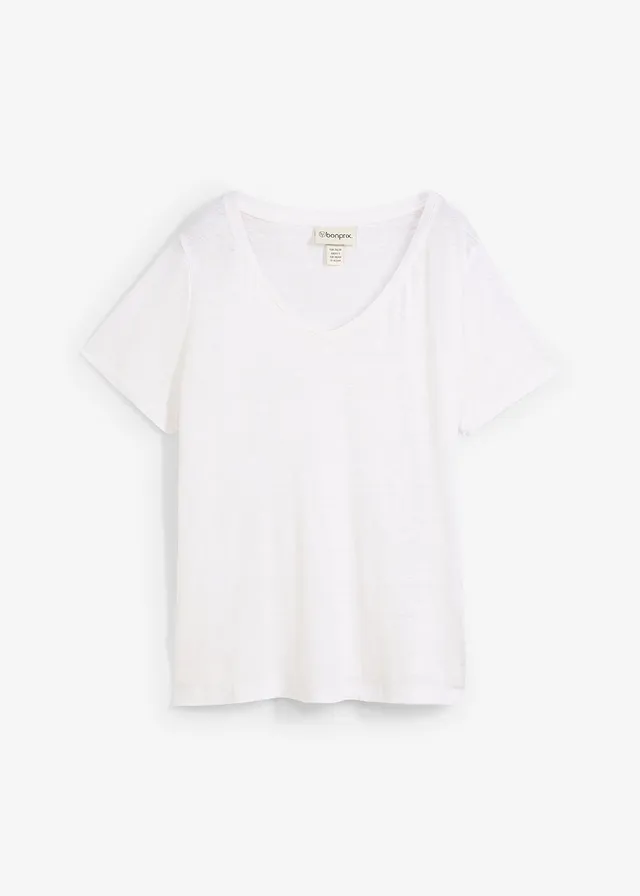 T-shirt van puur linnen • wit • bonprix online shop