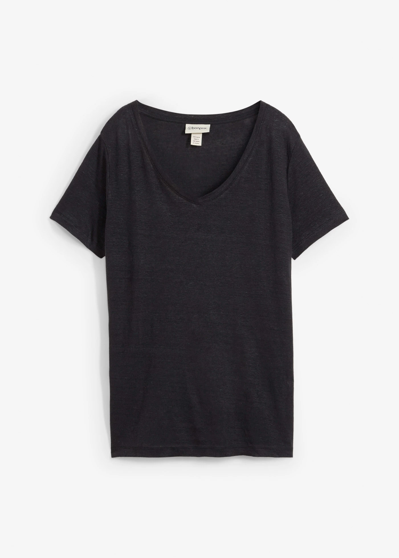 T-shirt en lin • noir • Boutique bonprix