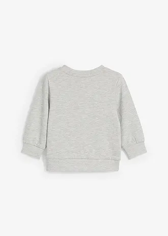Sweat-shirt bébé en coton doux, imprimé dinosaure, Couleur: gris clair chiné imprimé