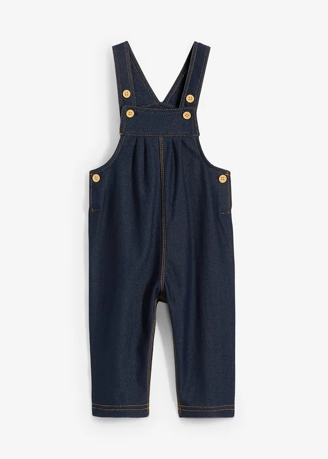 Detské nohavice na traky, mäkké, z bavlnenej zmesi s drevenými gombíkmi