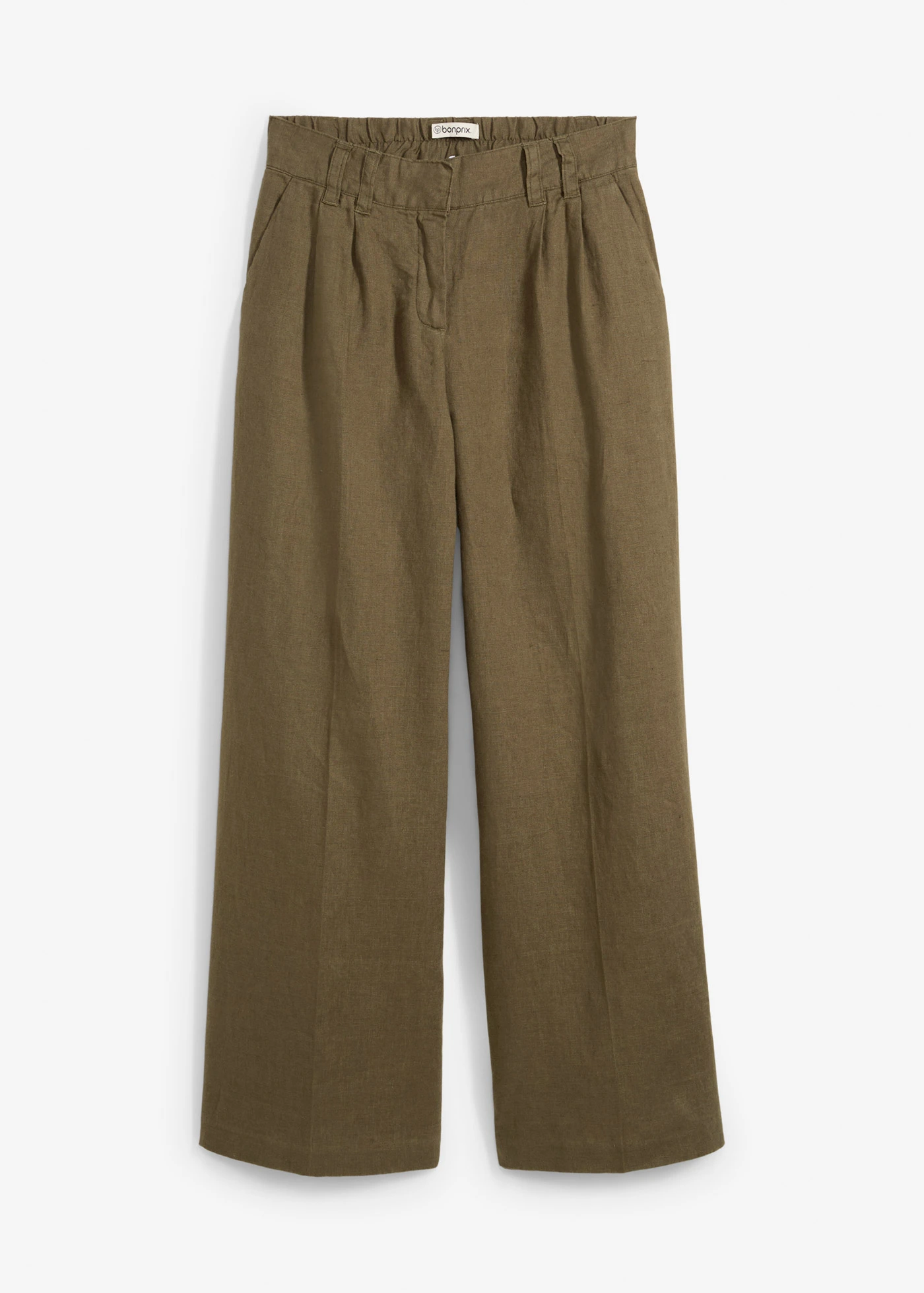 Pantalon à pinces 100% lin • olive foncé • Boutique bonprix