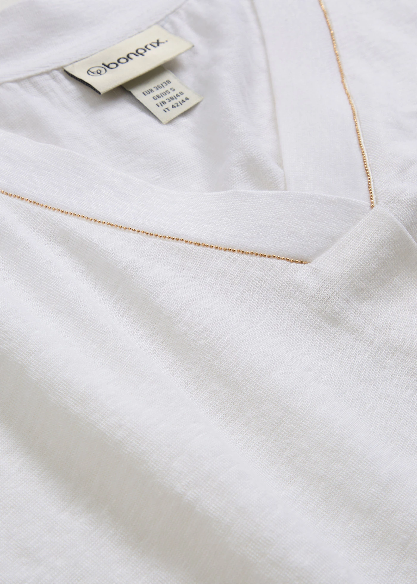 Tricou din in 100% • alb • magazin bonprix