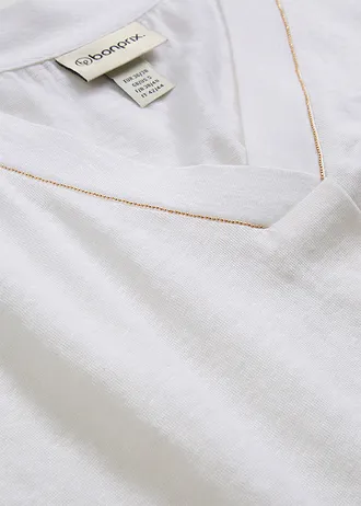 Tricou din in 100% • alb • magazin bonprix