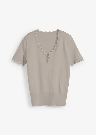 Sweter z domieszką jedwabiu • jasny piaskowy - biel wełny • bonprix obchod