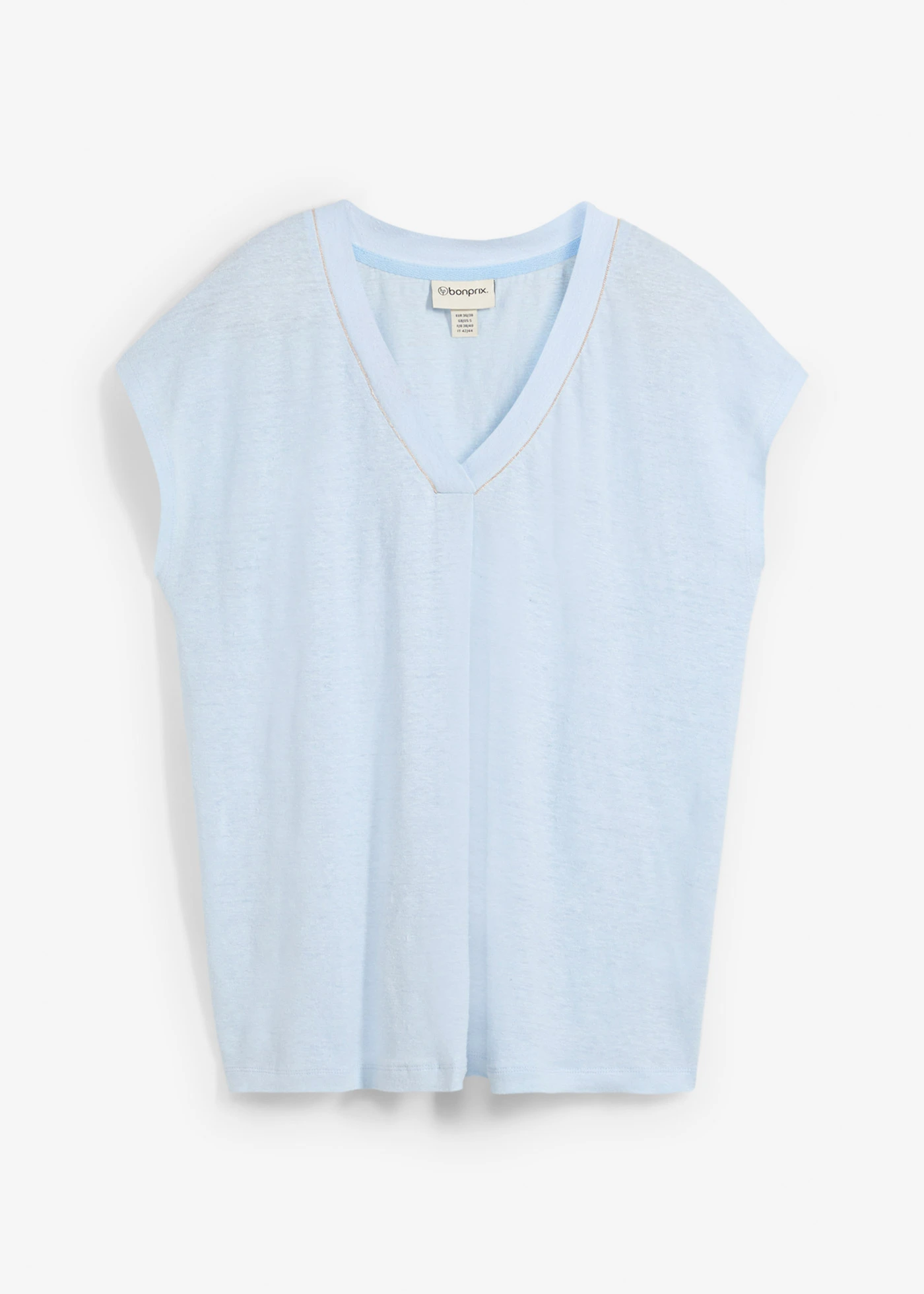 T-shirt van puur linnen • ijsblauw • bonprix online shop