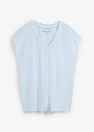 T-shirt van puur linnen • ijsblauw • bonprix online shop