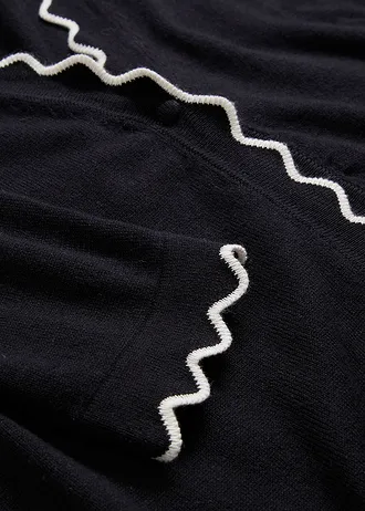 Fijn gebreide jas met zijde • zwart/wolwit • bonprix online shop