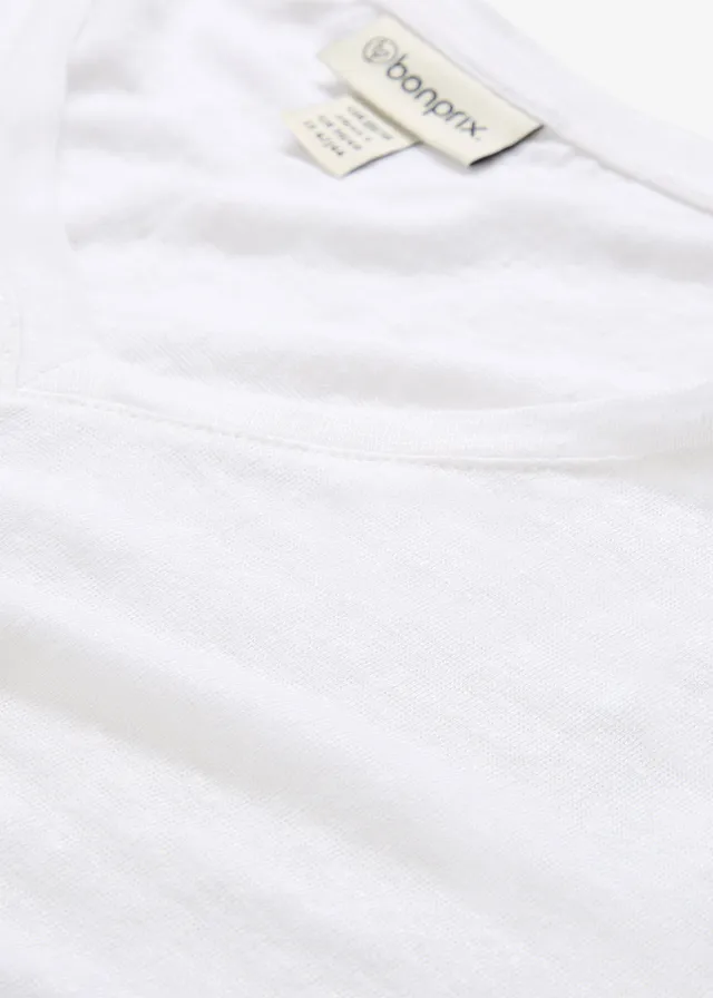 Tricou din in 100% • alb • magazin bonprix