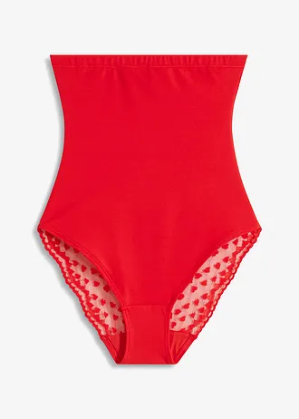 Figi high waist, z koronką, silny stopień modelowania sylwetki